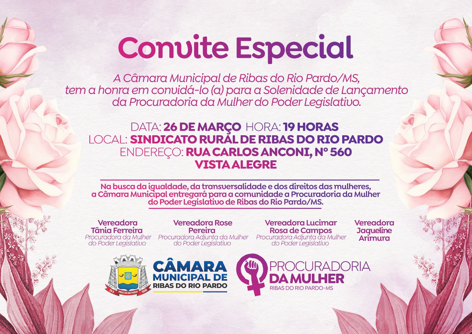 Convite Procuradoria da Mulher